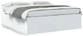 3280902 vidaXL Cadru de pat alb 180x200 cm din lemn prelucrat