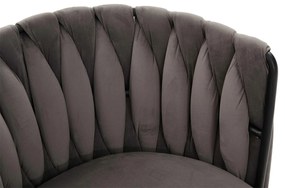 Set de 2 scaune pivotante din catifea, Gri | Aosom Romania