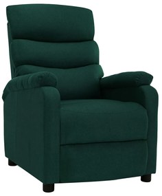 321222 vidaXL Fotoliu rabatabil, verde închis, material textil