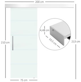 HOMCOM usa glisanta din sticla cu sina din aluminiu, 75x210cm | AOSOM RO