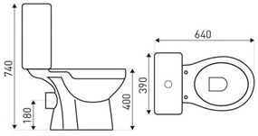 Toaletă monobloc C-CLEAR