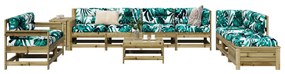 3250631 vidaXL Set canapea de grădină, 11 piese, lemn de pin tratat