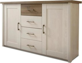 Comoda LUMERA, stejar trufa/pin alb, DTD laminat, 150x42x90 cm