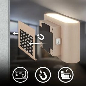 Briloner 3878011 - Aplică de perete LED reîncărcabilă cu senzor CHAT, LED/3W/5V, 2000 mAh, bej