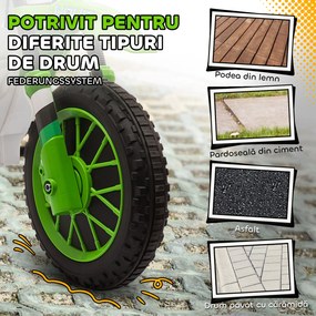HOMCOM Motocicleta Electrica Copii 3-5 Ani 12V Baterie Recarregabil Rotite Verde | Aosom Romania