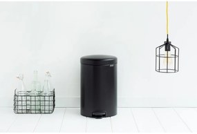 Coș de gunoi negru mat cu pedală din oțel 20 l NewIcon – Brabantia