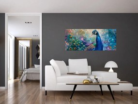 Tablou - Pictura de un păun (120x50 cm)