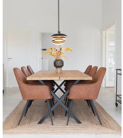 Set de scaune de sufragerie maro cu cotiere 2 buc. tapițat Harbo – House Nordic