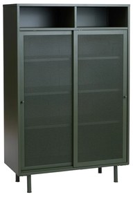 Dulap verde închis din metal cu ușă glisantă 90x140x40 cm Veep – Unique Furniture