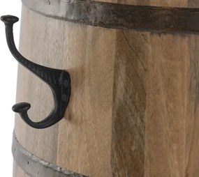 Masă bar din lemn masiv de mango în formă de butoi cu metal, 90×90×101 cm, „Barrel”