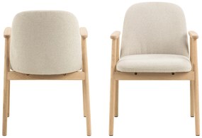 MAZZONI EXPORT RODERIC Bej (material Apia 453)/cadru stejar uleiat - SCAUN DE LEMN CHENILLE PENTRU SUFRAGERIE LIVING BUCĂTĂRIE RETRO