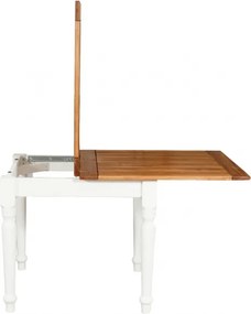 Masa pliabila, L90(180) 90 H80 cm, culoare natur alb antic, Lemn masiv