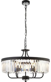 Endon 100711 - Candelabru suspendat pe lanț CHESTERFIELD, 6xE14/6W/230V, Ø 55 cm, negru