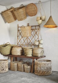 Set 3 tăvi rotunde din rattan împletit manual, D31–40 cm, „Raya"