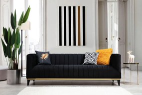 Canapea 3 locuri, Atelier del Sofa, 560ARE1344, Negru