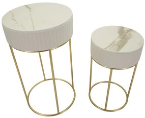 Mauro Ferretti Set De 2 Masute Inalte Cm Ø 50X90-40X68 | Aosom Romania