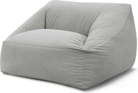Fotoliu bean bag gri deschis cu tapițerie din catifea reiată Lilibet – Bobochic Paris