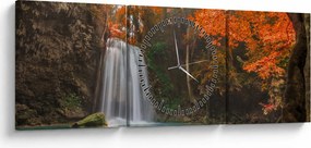 Tablou - Cascadă în Thailanda (cu ceas) (90x30 cm)