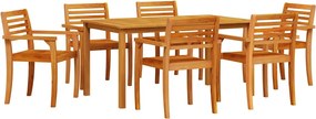 vidaXL Set de masă pentru grădină 7 pcs Maro Lemn Solid de Acacia