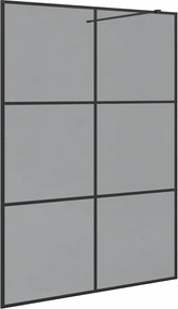 vidaXL Zid de duș walk-in Negru 140 x 195 cm sticlă securizată