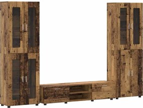 vidaXL Set comodă TV cu sertar cu raft FLORIN Lemn vechi Lemn compozit