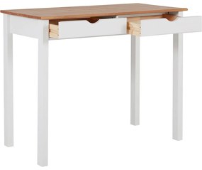 Birou din lemn de pin Støraa Gava, lungime 100 cm, alb - maro
