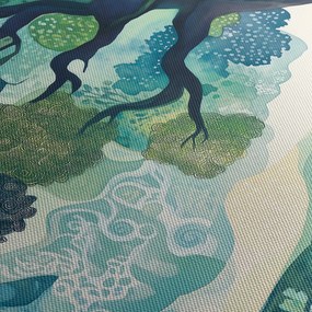 Tablou – Coroană verde a arborelui vieții (90x60 cm)