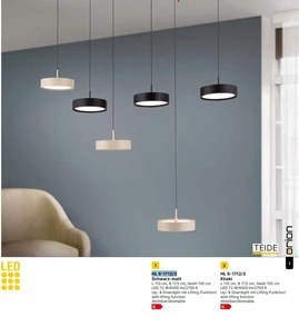 Lustra LED suspendata iluminat ambiental TEIDE negru