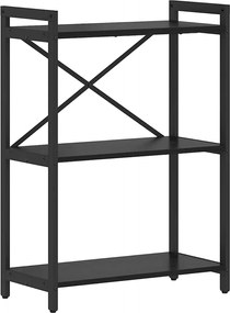 vidaXL Raft pentru cărți Stejar Negru 60 x 30 x 85 cm Lemn compozit