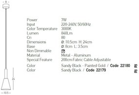 Pendul LED design modern Ziech negru