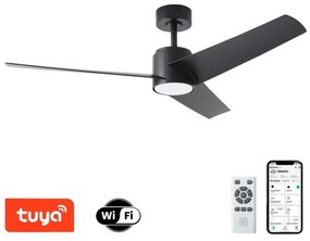 ZEVENTI - Ventilator de tavan cu LED ORVIETO LED/18W/230V Wi-Fi Tuya negru + telecomandă