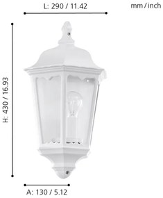 Eglo 93448 - Corp de iluminat perete exterior NAVEDO 1xE27/60W/230V