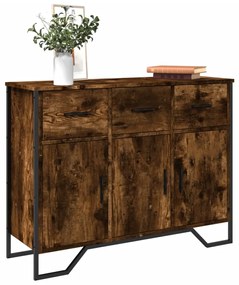vidaXL Dulap, stejar fumuriu, 97x32,5x74,5 cm, lemn prelucrat