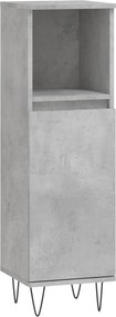 vidaXL Dulap de baie, gri beton, 30x30x100 cm, lemn prelucrat