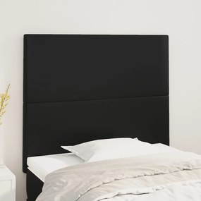 3116124 vidaXL Tăblii de pat, 2 buc, negru, 80x5x78/88 cm, piele ecologică