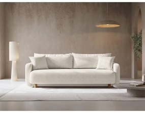 Canapea crem extensibilă, cu spațiu de depozitare 231 cm Elen – Micadoni