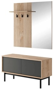 Mobilier de hol, stejar jaskson hickory/grafit, BERGEN BGD104