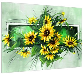 Tablou cu floarea soarelui (70x50 cm), în 40 de alte dimensiuni noi