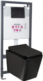 Set rezervor WC Tinos BL Pacific Black, montat pe perete