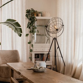 Lampă de podea industrială cu trepied neagră 50 cm reglabilă - Hanze