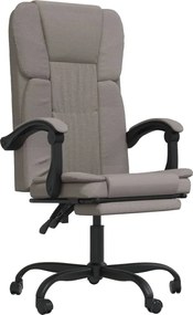 vidaXL Fotoliu de birou rabatabil, gri taupe, textil