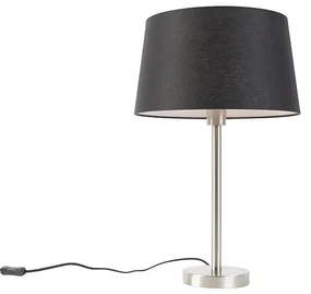 Lampă de masă modernă din oțel cu abajur negru 35 cm - Simplo