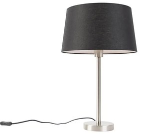 Lampă de masă modernă din oțel cu umbră neagră 35 cm - Simplo