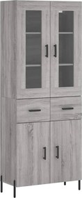 vidaXL Dulap înalt, gri sonoma, 69,5x34x180 cm, lemn compozit