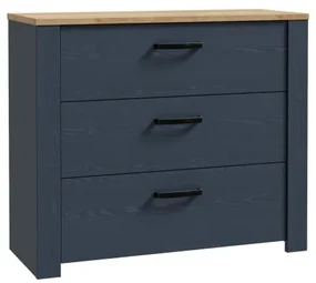 Comoda Boho Stejar Riviera Si Stejar Bleumarin, 101.6 Cm