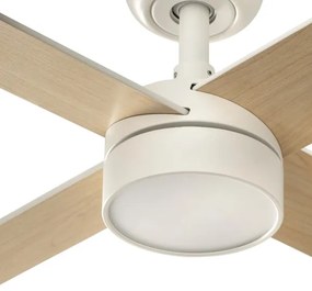 Ventilator LED dimabil FARO 34355WT-1TW RUDDER L 18W/230V alb/bej d. 132 cm WT + telecomandă