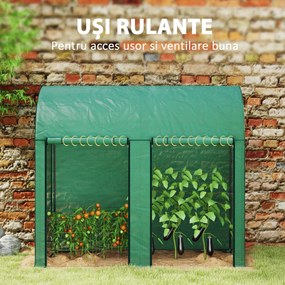 Outsunny Seră de grădină 2 m² dim. 2L x 1l x 1,78H m 2 Uși cu fermoar rulabile Oțel PE Densitate înaltă 140 g/m² Anti-UV alb | Aosom Romania