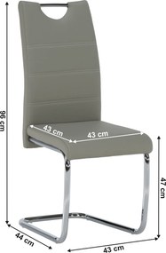 Scaun de bucătărie, gri deschis/cusătura deschisă, ABIRA NEW