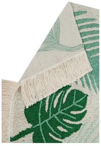 Covor pentru copii verde/crem lavabil/țesut manual din bumbac 140x200 cm Tropical Green – Lorena Canals