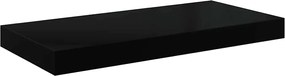 vidaXL Raft de perete suspendat, negru extralucios, 50x23x3,8 cm, MDF